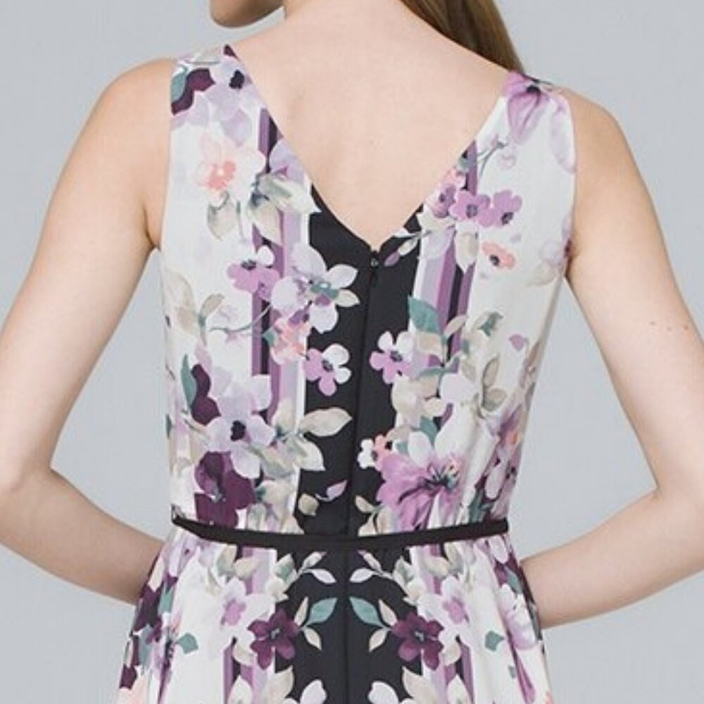 WHBM $150 GORGEOUS! Floral Handkerchief-Hem Dress Lilac Lavender 14 - Picture 6 of 8